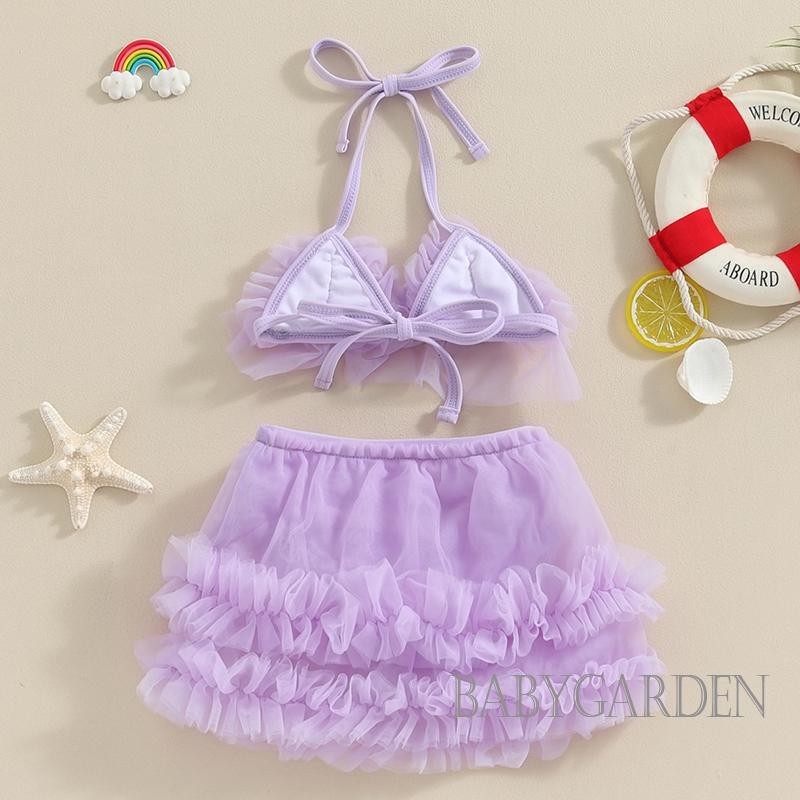 Baga-0-24 Tháng Tuổi Bé Gái 2 Bộ Bikini Vải tuyn Camisoles + Quần Short PP Đồ Bơi. Đồ bơi