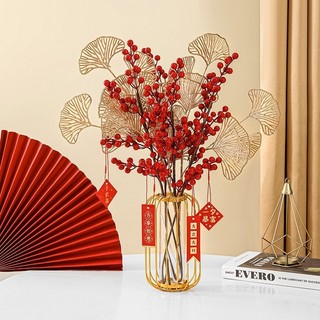Set Bình Và Hoa Đào đông Lá Quạt Tai chuột Bunnies trang trí Tết May mắn Tài lộc trang trí showroom văn phòng