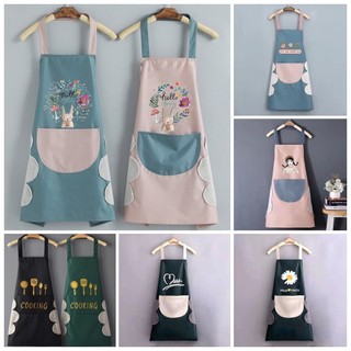 Tạp Dề Nhà Bếp Bunnies Chống Thấm Nước Hoạ Tiết Dễ Thương Có Túi Lớn Dùng Được  Cho Nam Và Nữ