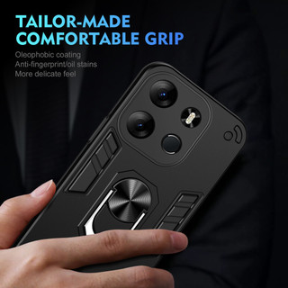 Dành Cho Tecno Spark Go 2023 / 2022 Ốp điện thoại Có Chân Đế Vòng Metel Giá Đỡ Từ Tính Lưng Cứng Mềm TPU Edge Chống Sốc Chống Rơi Mỏng Bao
