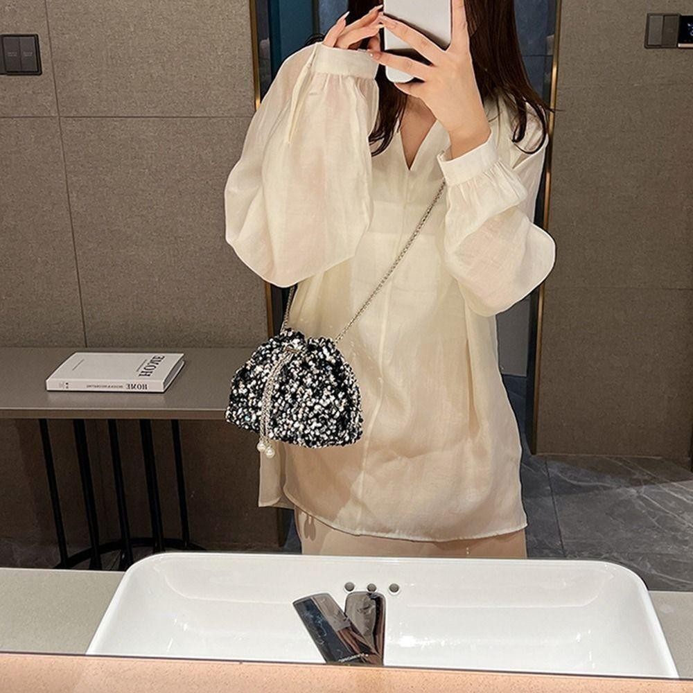 Túi đeo vai kim sa chuỗi JVSUB, Túi tiệc dạ hội chuỗi Sequin, Túi đeo chéo tua rua quà tặng
