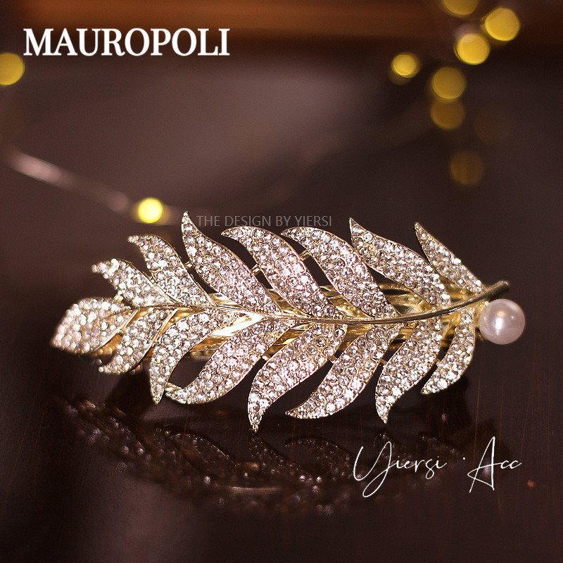 Mauropoli Kẹp Tóc Hàn Quốc Lớn, Kim Cương Giả, Đuôi Ngựa, Lông Hoa, Phụ Kiện Bướm, Kẹp Ngang