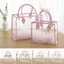 Túi Tote đóng gói cầm tay GETVOW, Túi quà tặng màu trắng hồng PVC, Túi mua sắm dung lượng lớn thực tế trong suốt chất lượng cao