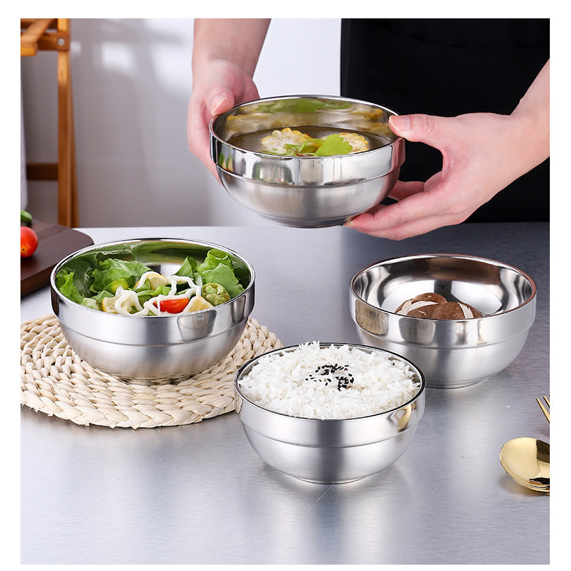 Bát Inox 304 Hai Lớp Chống bỏng Người Lớn Mì Ăn Liền Lớn Ramen Bát Hộ ...