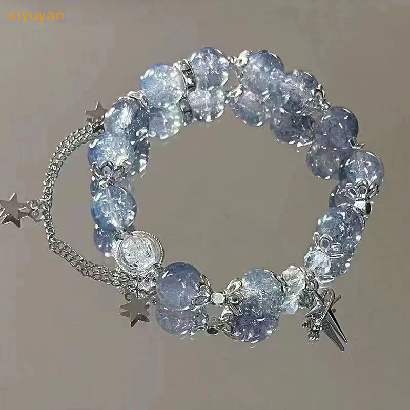 Siyuyan Ngôi Sao Mặt Dây Chuyền Vòng Tay Xu Hướng Ngọt Ngào Pha Lê Đính Hạt Vòng Tay Nữ Bé Gái Thời Trang Ánh Sáng Trang Sức Quà Tặng VN