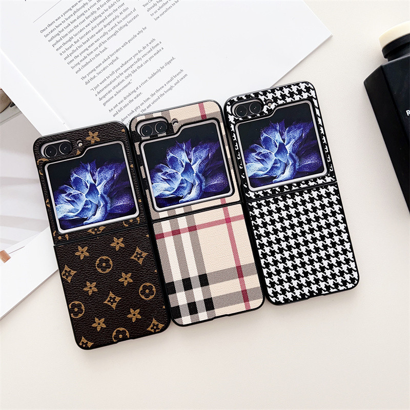 Họa Tiết Retro Mỏng Samsung Galaxy Z Flip 5 Z Flip 4 Z Flip 3 Da PU Vỏ Điện Thoại Da Mềm Ốp Lưng Flip5 Flip4 Flip3