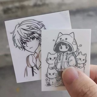 Anime Tai Nghe Bé Trai Kim Loại Miếng Dán Mèo Cô Gái Cao Cấp Máy Tính Notebook Điện Thoại Di Động Độc Đáo Hoạt Hình Trang Trí 2.19