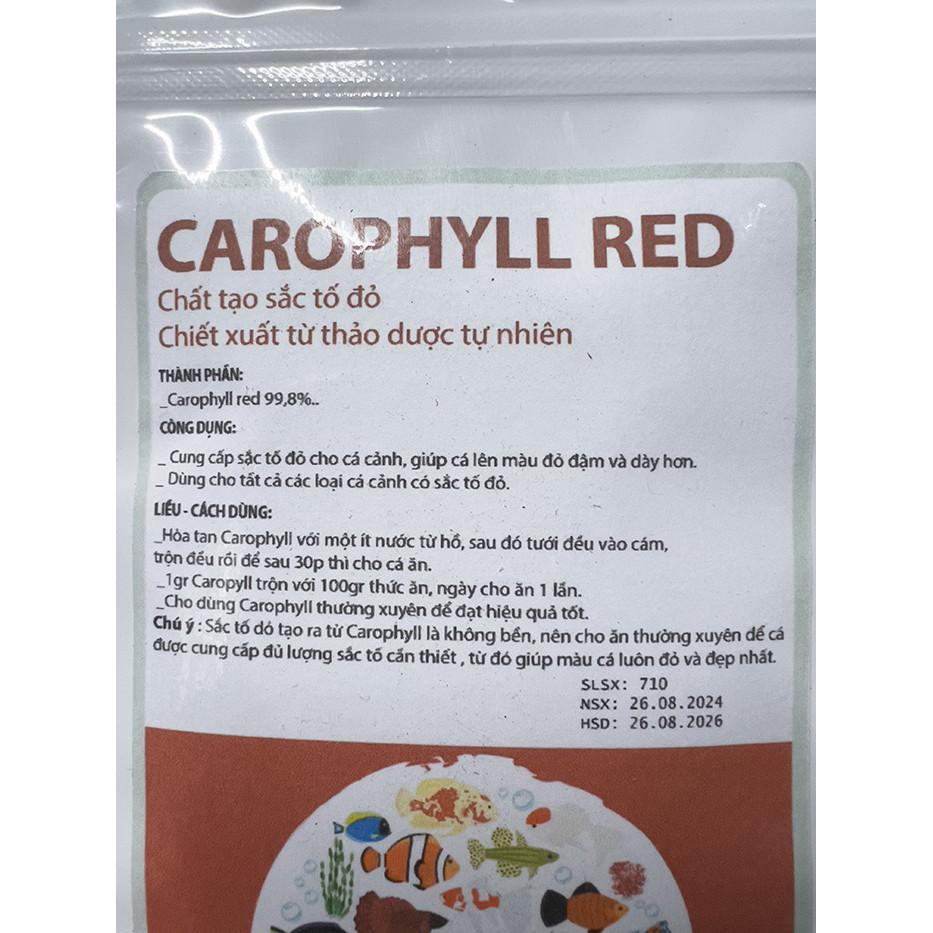 Gói Bột 10gram Carophyll Chất tạo sắc tổ đỏ dành cho cá cảnh ACPharno tăng màu đỏ, kích màu