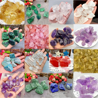 3-5cm Pha lê nguyên đá hương liệu bột đá trắng tím vàng xanh fluorite để trang trí văn phòng tại nhà