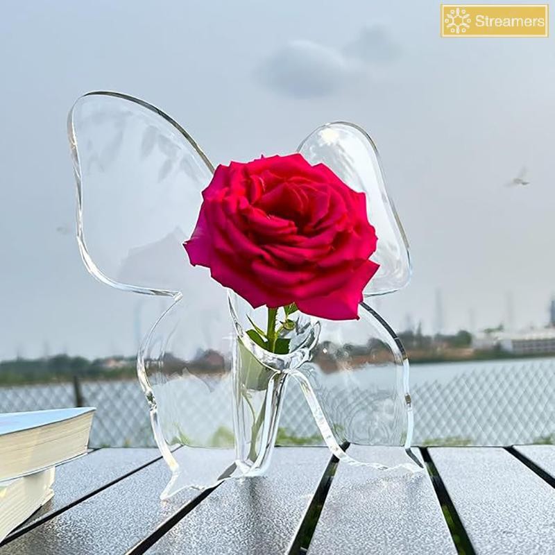 Streamers Ins Phong Cách Hiện Đại Tối Giản Bình Acrylic Phòng Khách Trang Trí Phòng Ngủ Hoa Sắp Xếp Bình Trong Suốt Mới