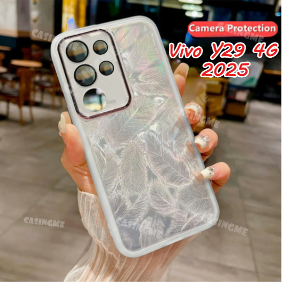 Dành Cho Vivo Y29 4G 2025 Lấp Lánh Họa Tiết Lông Vũ Silicon Mềm Cho Vivo Y29 5G VivoY29 Y29 Y39 29Y Y 39 29 4G 5G 2025 Ốp Điện Thoại Chống Sốc Bảo Vệ Ống Kính Máy Ảnh Ốp Lưng