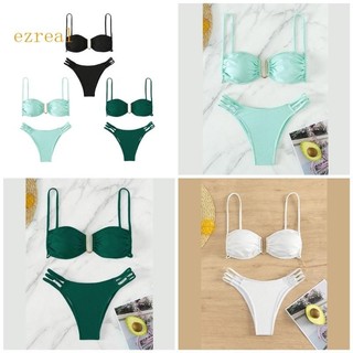 Ez Nữ Spaghetti Dây Bikini Thoải Mái Ngực Nhỏ Tập Hợp Đi Biển