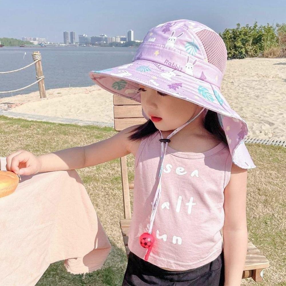 Mũ chống nắng hình cá voi - Mũ xô trẻ em chống tia cực tím dễ thương kèm còi và dây đeo