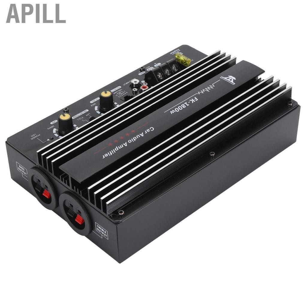 Apill Bộ khuếch đại công suất cao trên ô tô 12V 1800W Bộ âm trầm tản nhiệt nhanh