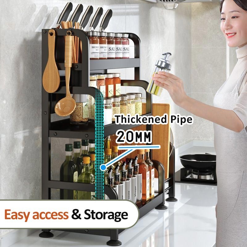 Cambond kệ 2/3 tầng đựng gia vị nhà bếp, tổ chức gọn gàng