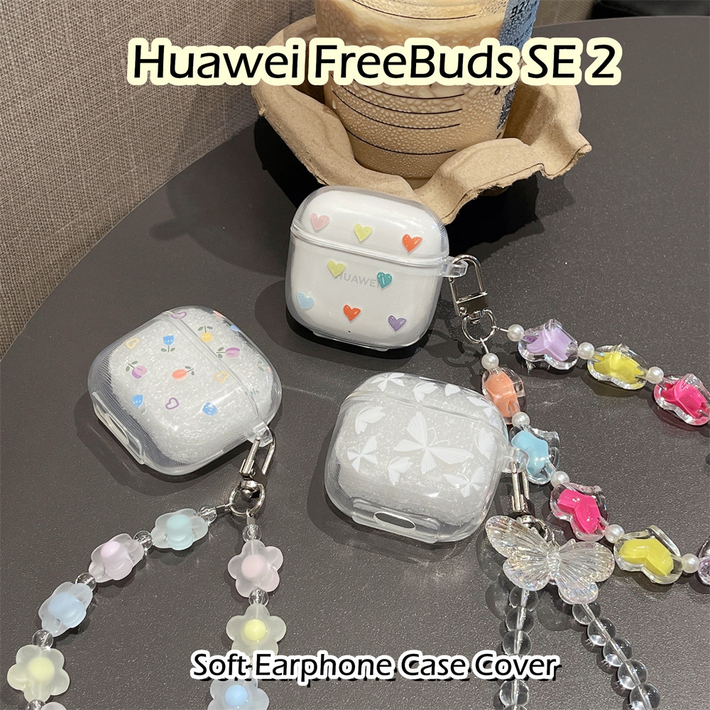[Ngôi sao tương lai] Dành cho Ốp lưng Huawei FreeBuds SE 2 Trang trí lập thể Màu hồng Trái tim tình yêu Vỏ tai nghe silicon mềm