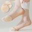 BORAGETE 1 Đôi Tất Nửa Chân, Miếng Lót Chân Bằng Cotton Mềm Mại Nửa Lòng Bàn Tay, Tất Cao Gót Thoáng Khí Silicon Chống Trơn Trượt