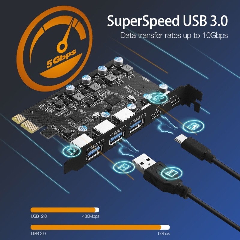 VIC USB 3 0 PCIE 4 0 x16 Board PCIE USB3 0 Adapter Bộ Điều Khiển USB Thẻ Cho PC