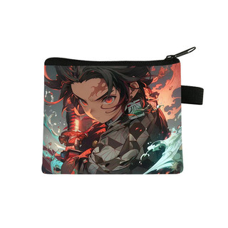 Demon Slayer Kamado Tanjirou Hoạt Hình Anime Ví Đựng Tiền Xu Sinh Viên Trẻ Em Dung Tích Lớn Túi Đựng Thẻ Túi