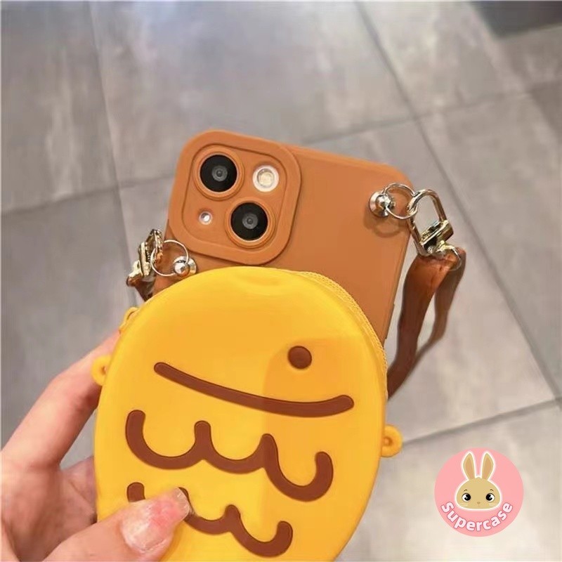 Taiyaki Ví Đựng Tiền Xu Ốp Lưng Điện Thoại Xiaomi Poco C61 C65 C55 C50 X6 F6 M6 Pro 4G 5G Redmi Note 13 Pro Plus 4G 5G Ví Silicon
