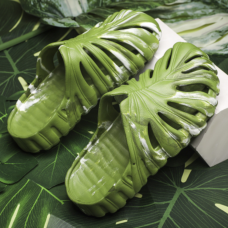 Monstera Trượt Cho Nam Mùa Hè Nữ Dép Ngoài Trời Eva Mềm Rừng Cắm Trại Xu Hướng Unisex Trượt Giày Đi Biển Dép Nhà