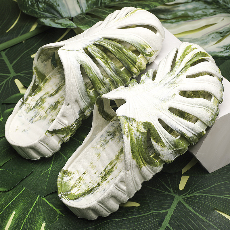 Monstera Trượt Cho Nam Mùa Hè Nữ Dép Ngoài Trời Eva Mềm Rừng Cắm Trại Xu Hướng Unisex Trượt Giày Đi Biển Dép Nhà