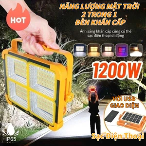 Đèn LED Năng Lượng Mặt Trời Đa Năng - Đèn Pin Sạc Dự Phòng, Điều Sáng, Chống Nước, Có Móc Treo