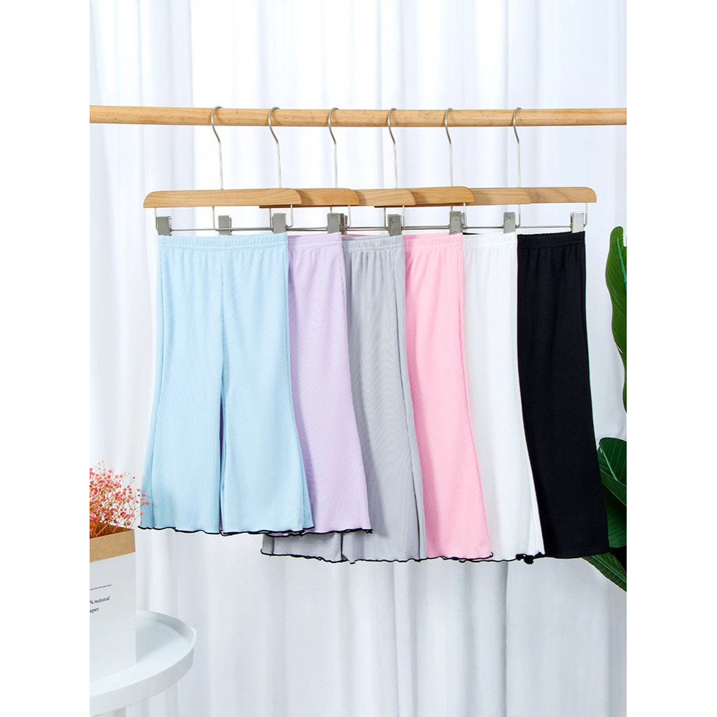 Mùa hè Phong Cách Mới Trẻ Em Quần Ống Rộng Thường Ngày Cho Bé Gái Drap Màu Trơn Quần Rời Hợp Thời Trang Nữ Lắc Quần Phiên Bản Hàn Quốc Quần loe Vừa Lớn Trẻ Em Phong Cách Phù Hợp 100-150 Kích Thước HVP