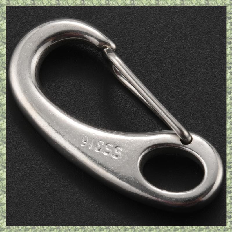 (C Z G L) 2 Chiếc Thuyền Biển Thép Không Gỉ Hình Trứng Lò Xo Kẹp Móc Kẹp Nhanh Carabiner Khóa Ngoài Trời