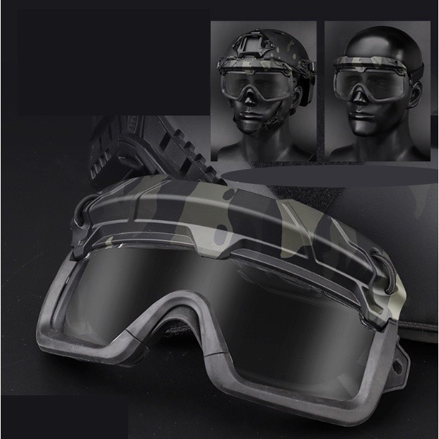 Mắt kính chiến thuật đa chiều bảo hộ gắn nón bảo hiểm _tactical