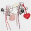 GUSTAVA Bowknot Móc Khóa, Sáng Tạo Handmade Tua Rua Trái Tim Tình Yêu Mặt Dây Chuyền, Thời Trang Quyến Rũ Dễ Thương Bóng Mặt Dây Chuyền Móc Khóa Túi Phụ Kiện