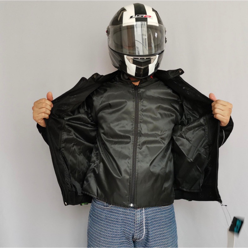 Áo khoác bảo hộ kawasaki_kèm bộ gù giáp bảo vệ _racing