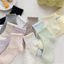 Vớ tất trơn nam nữ cổ trung màu pastel dịu nhẹ