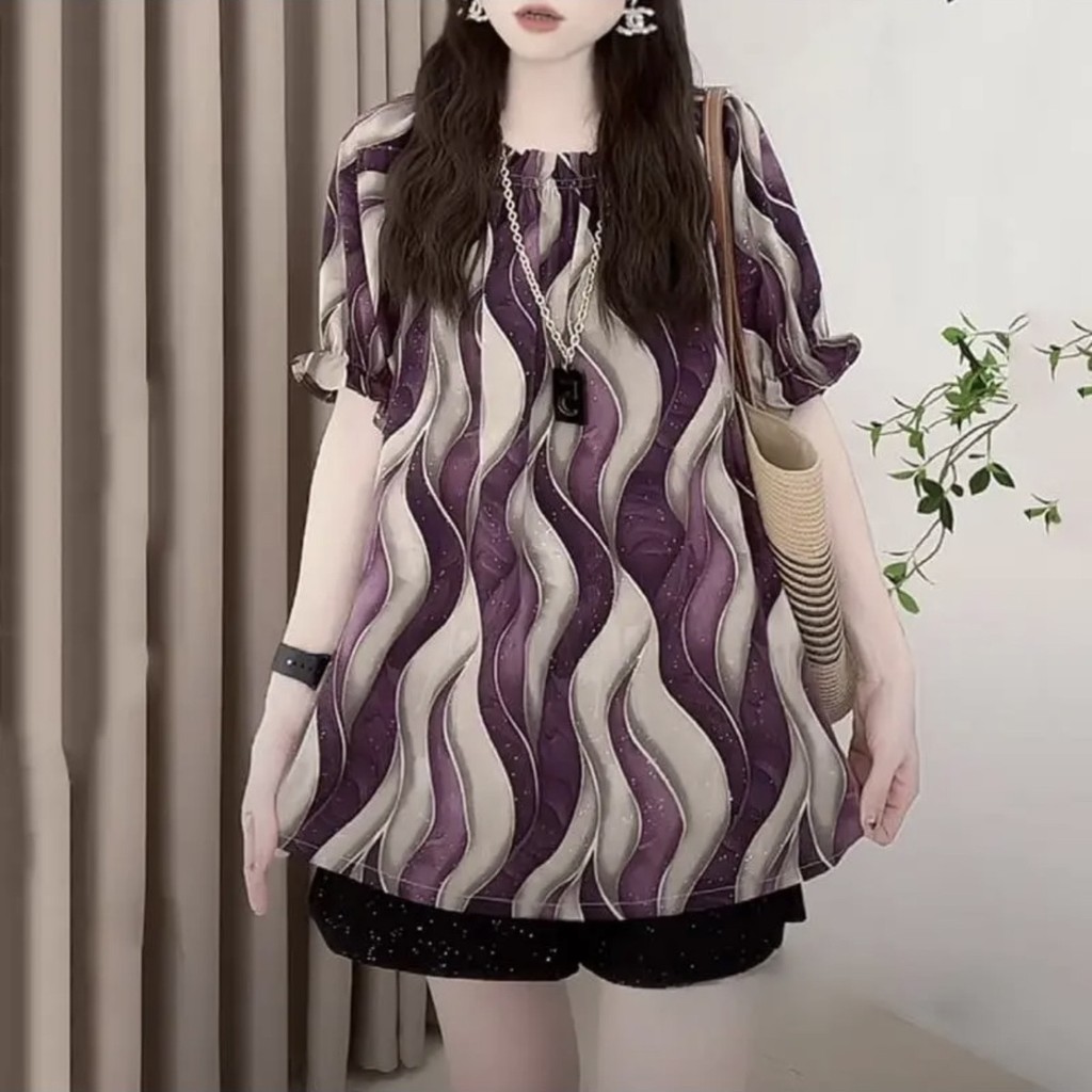 Áo Chui Đầu Thời Trang Mới Phong Cách Trung Hoa In Hình Cổ Tròn Retro Hoa Rời Tay Ngắn Nữ