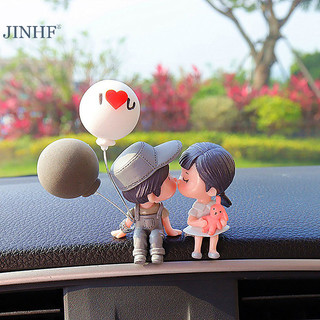 Jinhf Phụ Kiện Xe Hơi Hoạt Hình Dễ Thương Cặp Đôi Di Chuyển Được Búp Bê Bóng Đồ Trang Trí Xe Dễ Thương Hôn Cặp Đôi Búp Bê Trang Trí Ô Tô Bóng Đồ Trang Trí HOT