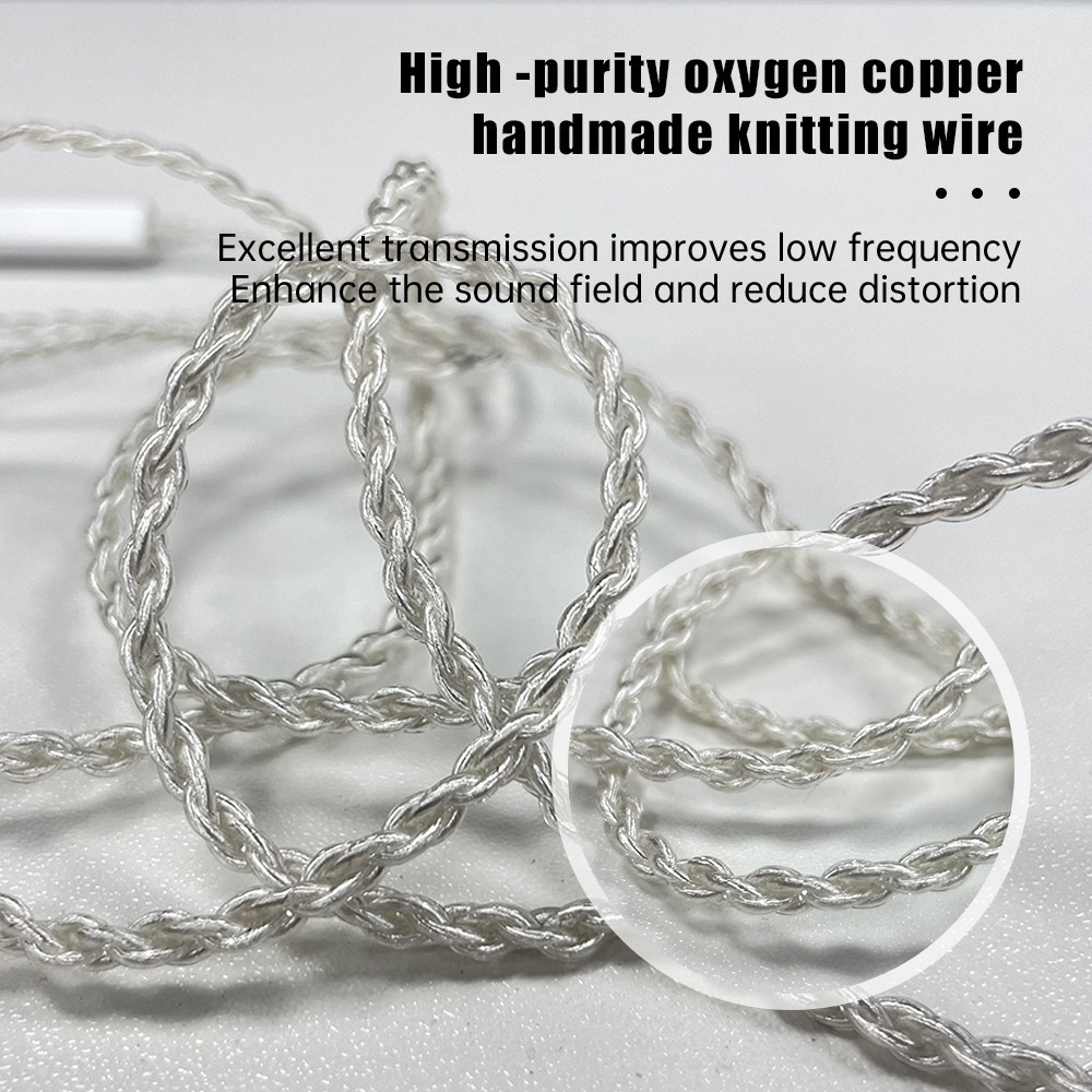 Nd D7 Bốn Dây Mạ Bạc Type-C Cáp Đồng Oxy Độ Tinh Khiết Cao Pin Kép Cắm HiFi Tai Nghe Cáp Cho KZ TRN Simgot