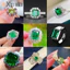 ❤ Ban Đầu 50 Kiểu Sản Phẩm Mới Sang Trọng Pha Lê Xanh Series Ngọc Lục Bảo Nhẫn Unisex Sang Trọng Trang Sức