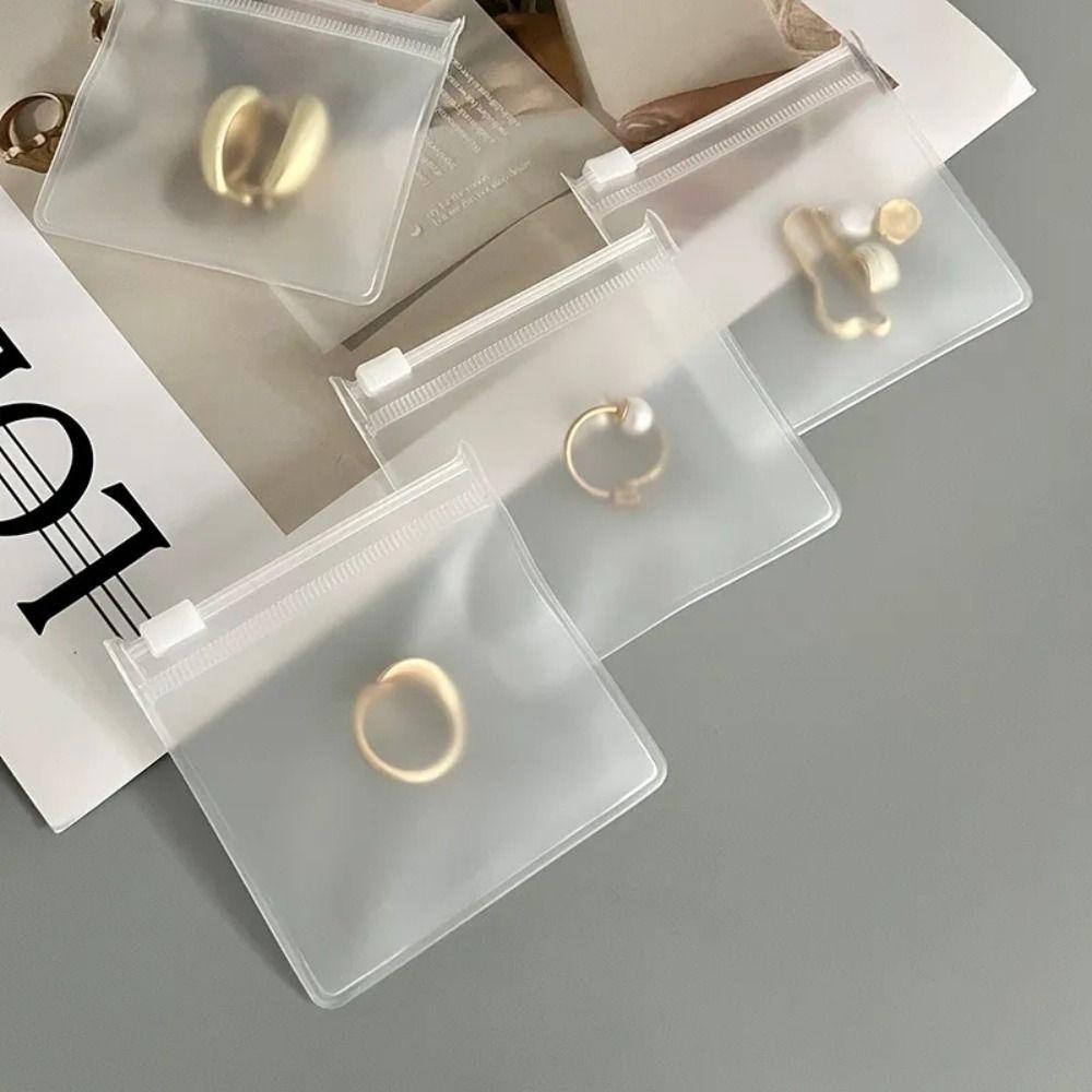 HOBBYIN 5 Chiếc Túi Bao Bì Trang Sức, Túi Dây Kéo Mờ EVA Trong Suốt, Có Thể Tái Sử Dụng Chống Ẩm Chống Thấm Nước DIY Vòng Cổ Handmade Vòng Tay Sắp Xếp Lưu Trữ