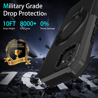 Dành cho Samsung A03 / A04 / A04E / A05 Ốp điện thoại có giá đỡ vòng PC cứng Mặt sau TPU mềm Edge Bảo vệ chống rơi cấp độ quân sự Vỏ mỏng chống sốc