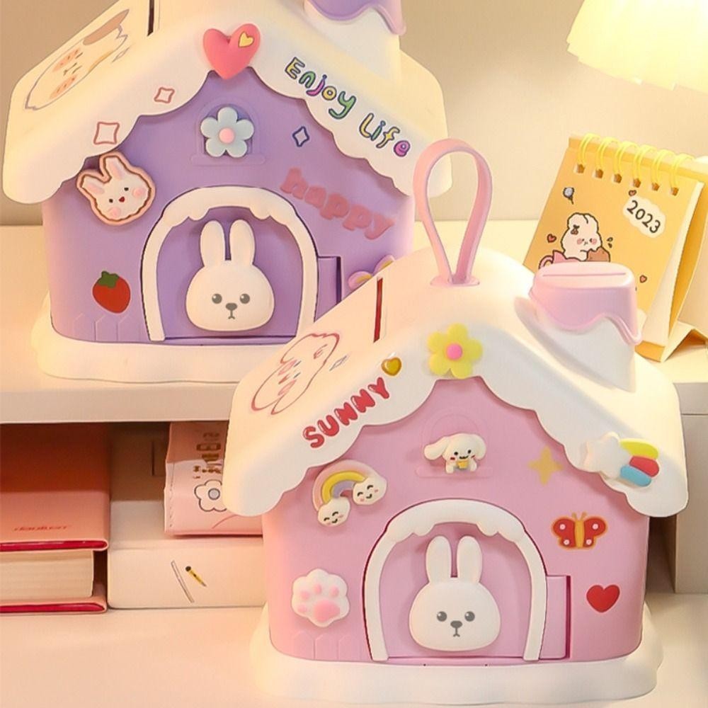 Hộp Đựng Tiền KEYRA, Hộp Đựng Tiền Mặt Ngôi Nhà Nấm Di Động, Khóa Chìa Khóa An Ninh Sáng Tạo Nhựa Heo Đất Trẻ Em Người Lớn