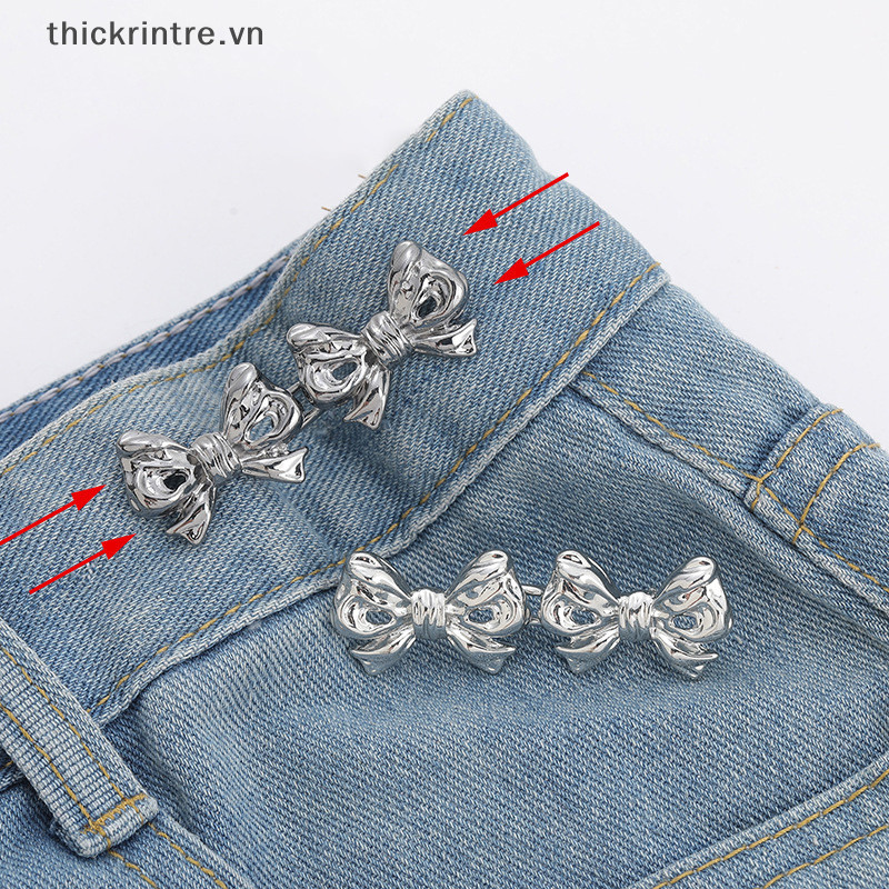 THI 1 Cặp Nơ Thắt Lưng Khóa Quần Có Thể Tháo Rời Kẹp Quần Jeans Nút Chụp Có Thể Điều Chỉnh May Thắt Lưng Thắt Lưng Thắt Lưng Phụ Kiện Quần Áo VN