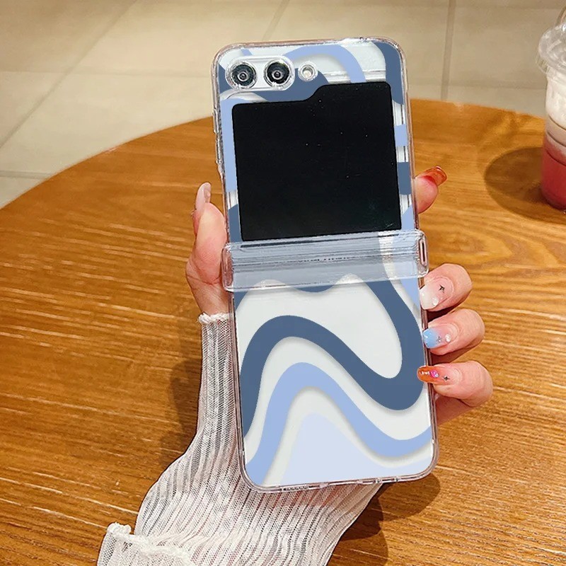 Vỏ Điện Thoại Gấp Bảo Vệ Full Cover PC Cứng Cho Samsung Galaxy Z Flip 5 Z Flip 4 3 Ốp Lưng Trong Suốt Mỏng Chống Sốc