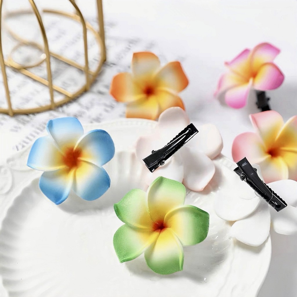 Kẹp tóc Hawaii Đồ trang trí Plumeria Hoa trang điểm cho phụ kiện