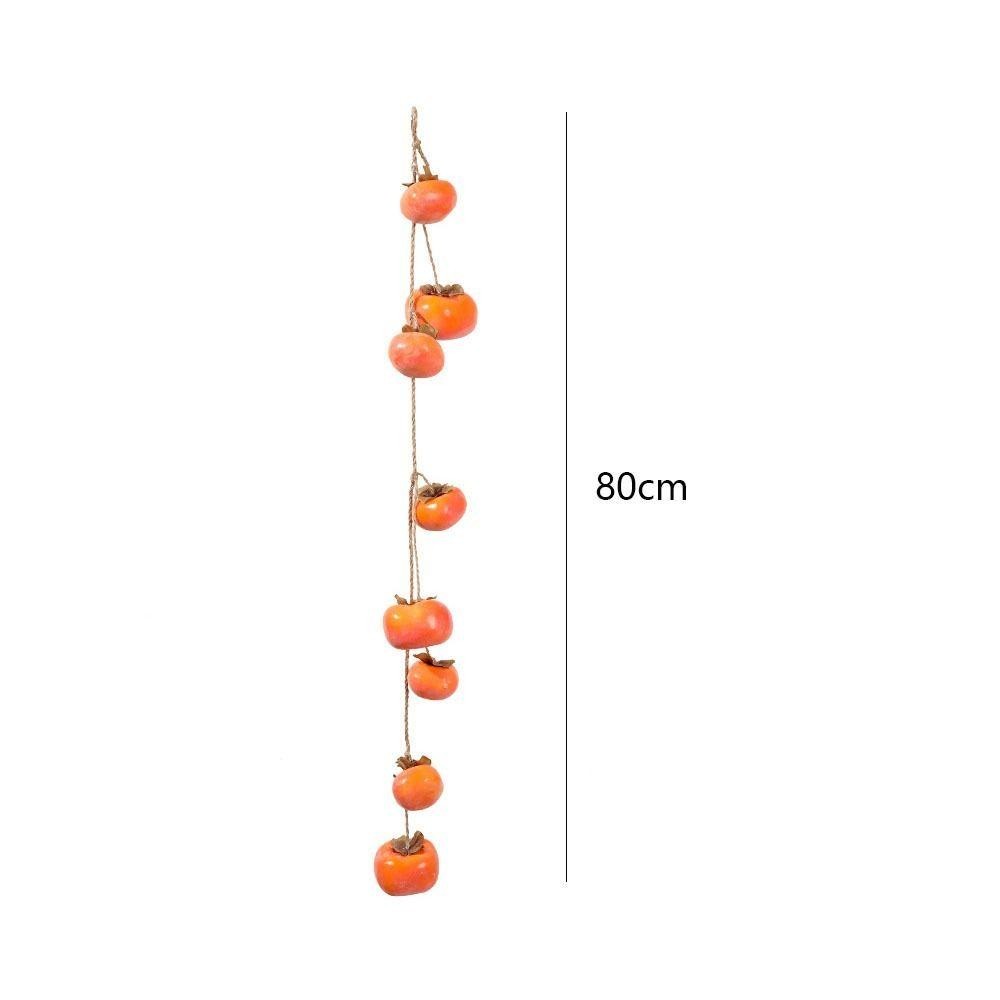 DONOVANQQ Mô Phỏng Quả Hồng, Quả Hồng Nhân Tạo 80cm 8 Quả, Đồ Trang Trí Nhà Cửa Treo Tường Màu Cam Sống Động Như Thật Mặt Dây Chuyền Hồng Phong Cảnh