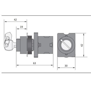 (HCM) Công tắc xoay 2 vị trí - 3 vị trí có khóa NP2-EG21 - NP2-EG33, Hãng Chint