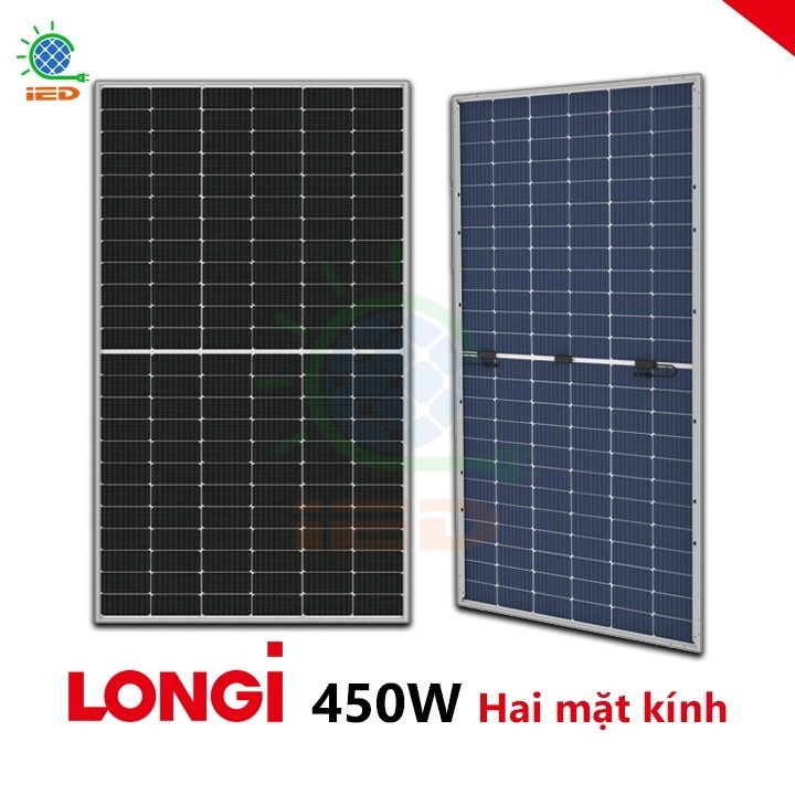 Tấm pin năng lượng mặt trời LONGi 450W hai mặt kính MẪU Jinko Tiger Neo ...