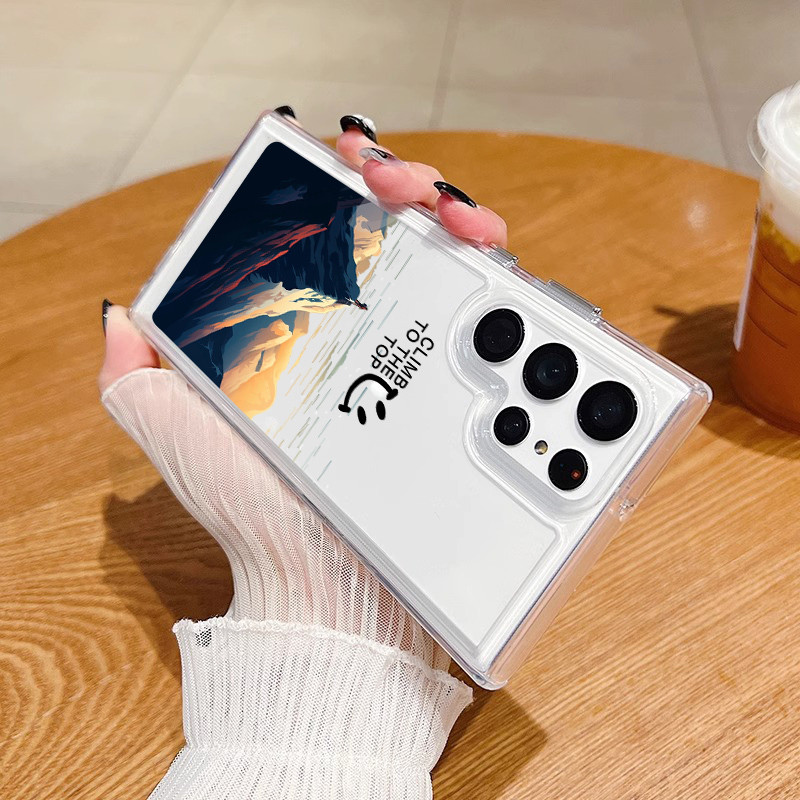 Ốp lưng chống sốc Samsung S25 Ultra S24 FE S24 Ultra Beautiful Mountains Sea Hard cho Samsung S25 + S24 S23 Ultra S22 S21 FE S20 A55 A53 A16 A15 A33 A72 A22
