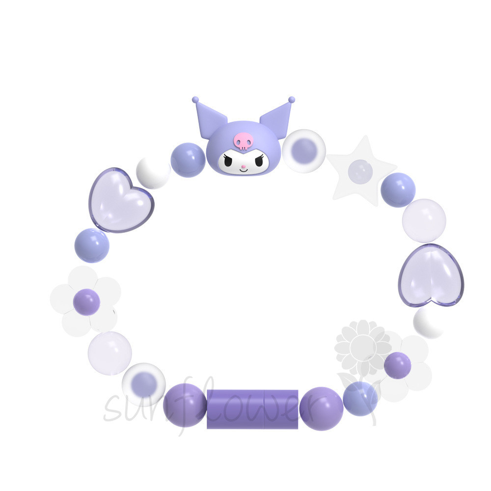 Sanrio Kuromi Cáp Dữ Liệu Vòng Tay Điện Thoại Di Động Sạc Trang Sức Di Động Nhẹ