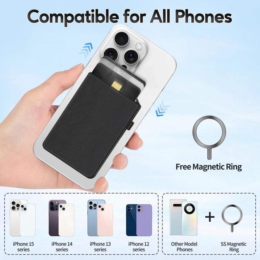 Hộp đựng thẻ điện thoại di động MagSafe Ví mỏng Tự động bật lên Giá đỡ thẻ điện thoại từ tính Tương thích cho Iphone Samsung