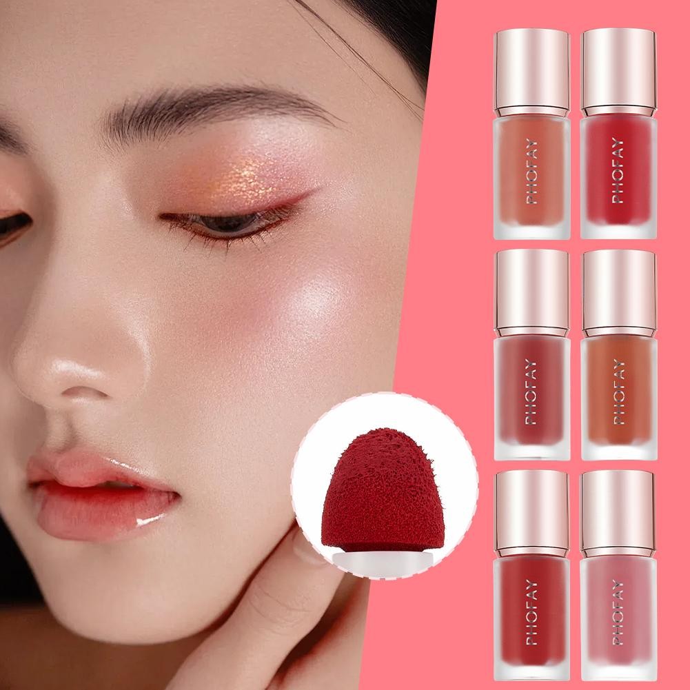 Phofay Face Liquid Blush Hangover Red Wine Natural Tint Cosmetics On Blusher Matte Make Cream I4m5